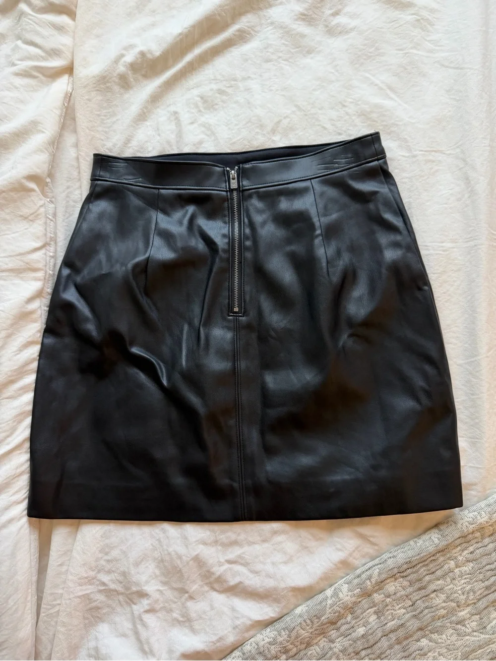 Hollister Black Faux Leather Mini Skirt